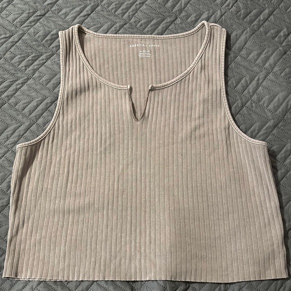 American Eagle Outfitters Ribbed Crop Tank Top - Picture 1 of 5